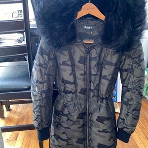 dkny camo coat